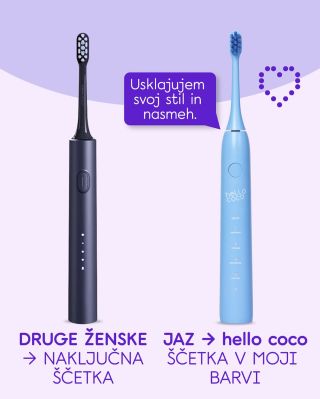 Katero barvo hello coco zobne ščetke boste pa vi izbrali? ☺️ Zdaj lahko dobite kar dve za ceno ene. 😍 Akcija 1+1 gratis...